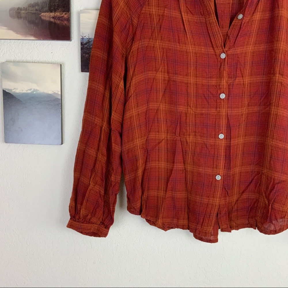 3/$15 Universal Thread NWT Pumpkin Plaid Blouse - Picture 5 of 10